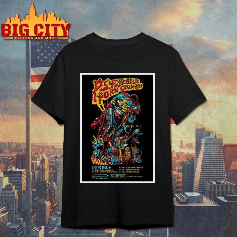 Psychedelic Porn Crumpets 2026 Tour OZ PosterT- - Adult & Kids T-Shirts, Sweatshirts & Hoodies apparel design preview 1