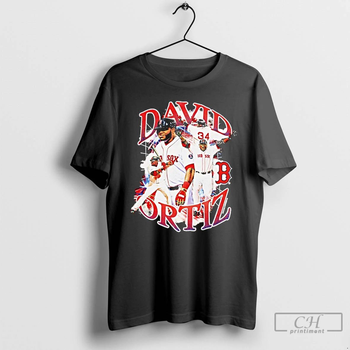 Classic David Ortiz Boston Red Sox Black Legendary - Adult & Kids T-Shirts, Sweatshirts & Hoodies apparel design preview 1