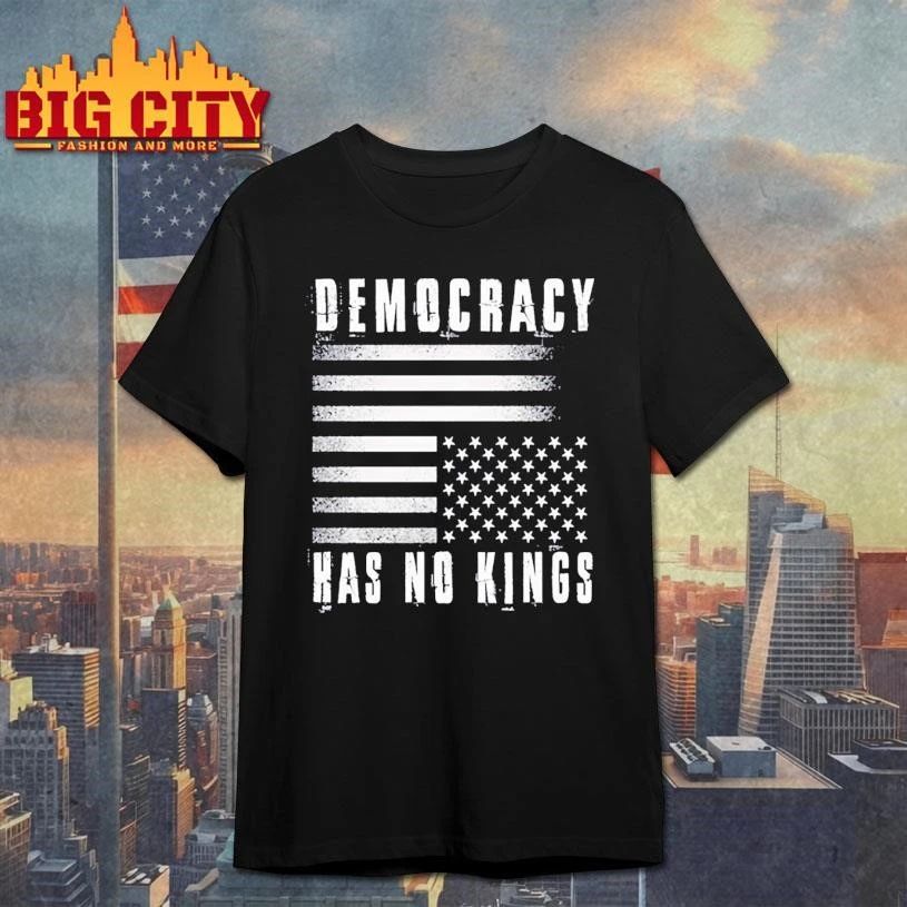 Democracy has no kings USA flag Retro Vintage - Adult & Kids T-Shirts, Sweatshirts & Hoodies apparel design preview 1
