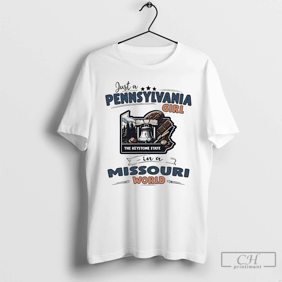 Classic Just A Pennsylvania Girl In Missouri World - Adult & Kids T-Shirts, Sweatshirts & Hoodies apparel design preview 1
