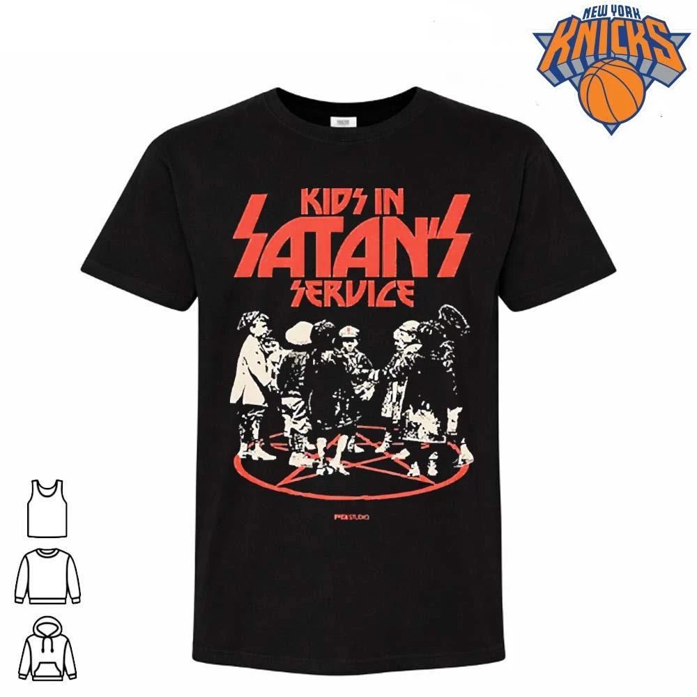Kids In Satans Service Vintage Retro Occult Pentagram - Adult & Kids T-Shirts, Sweatshirts & Hoodies apparel design preview 1