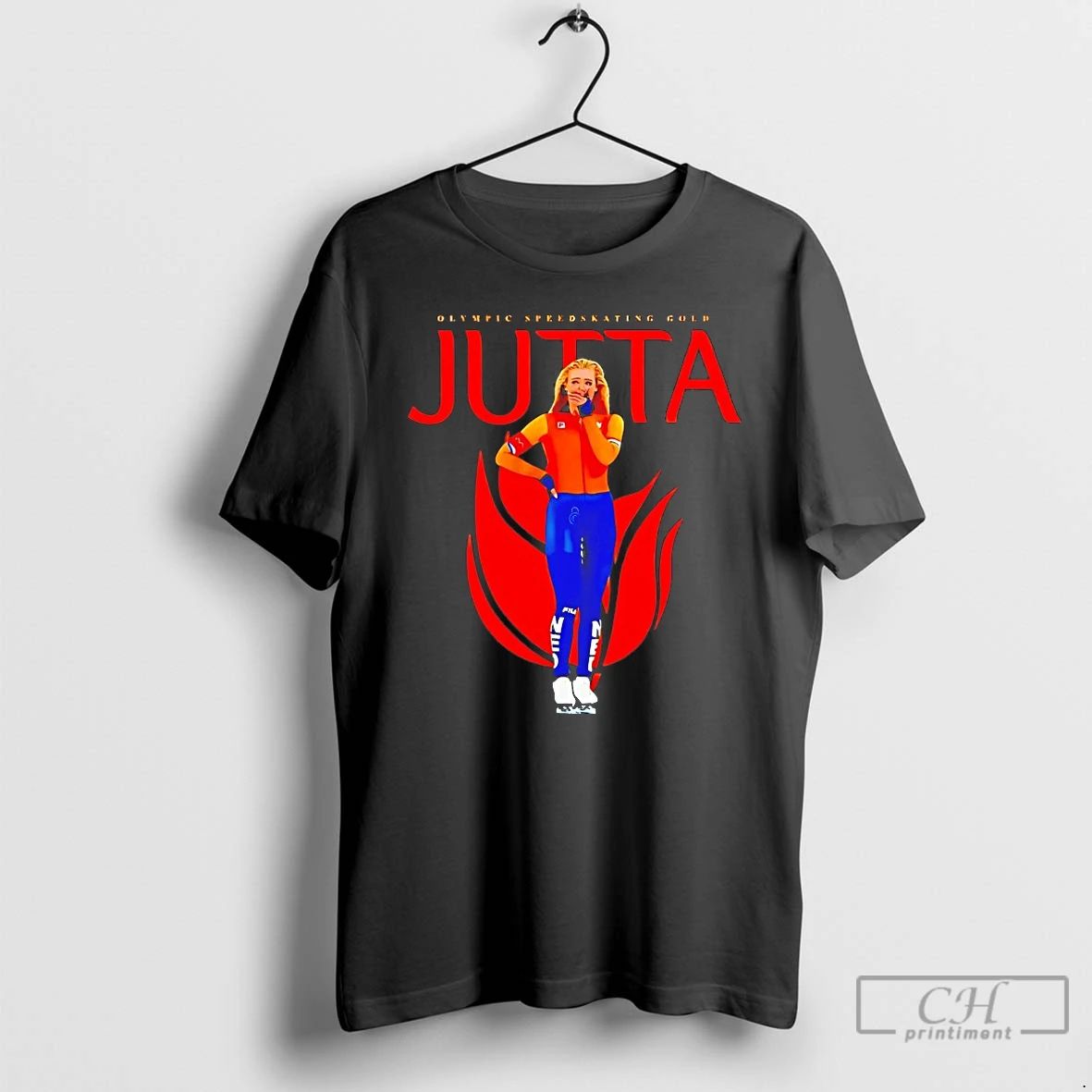 Classic Jutta Leerdam Olympic Speedskating Gold - Adult & Kids T-Shirts, Sweatshirts & Hoodies apparel design preview 1