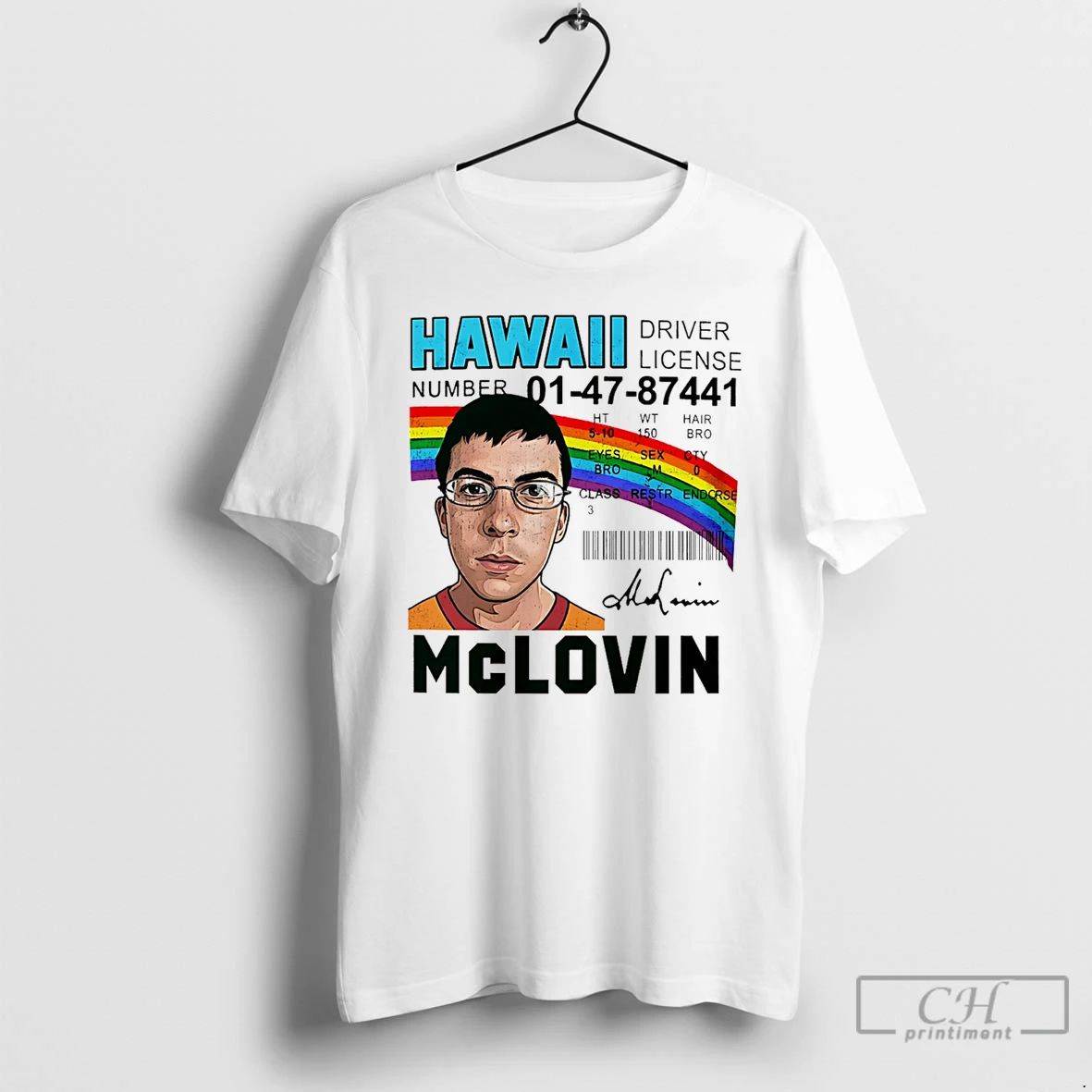 Classic Mclovin Hawaii Driver License Signature - Adult & Kids T-Shirts, Sweatshirts & Hoodies apparel design preview 1