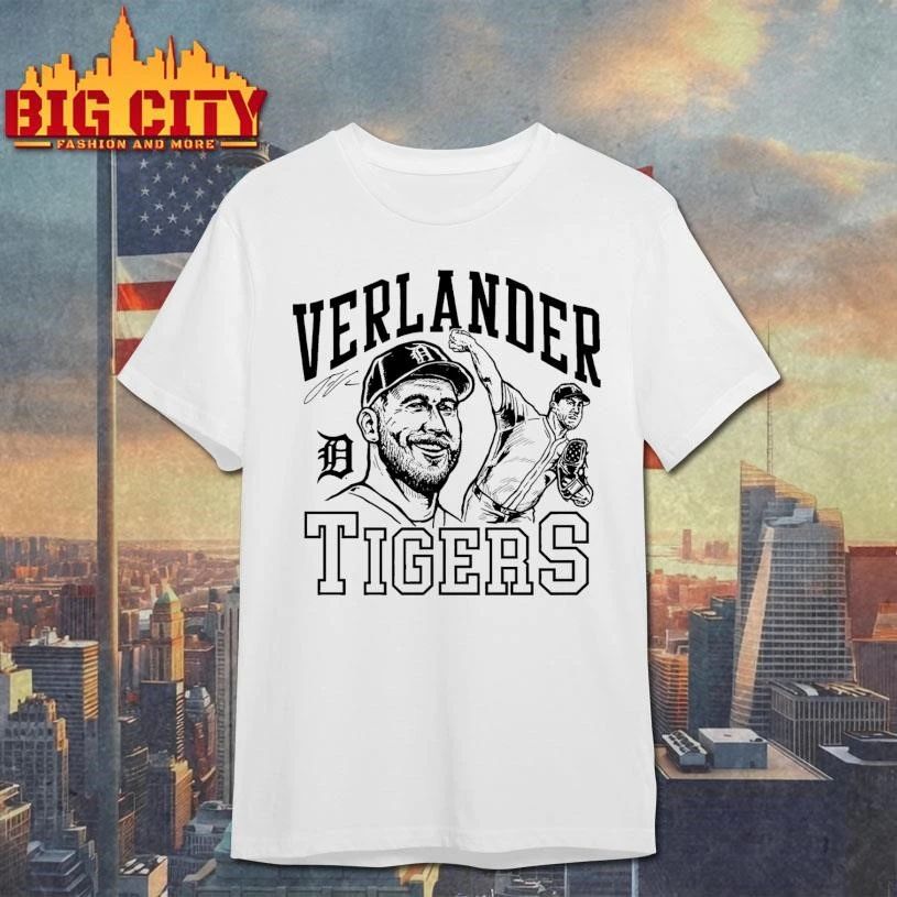Justin Verlander Tigers Portrait Signature Graphic - Adult & Kids T-Shirts, Sweatshirts & Hoodies apparel design preview 1
