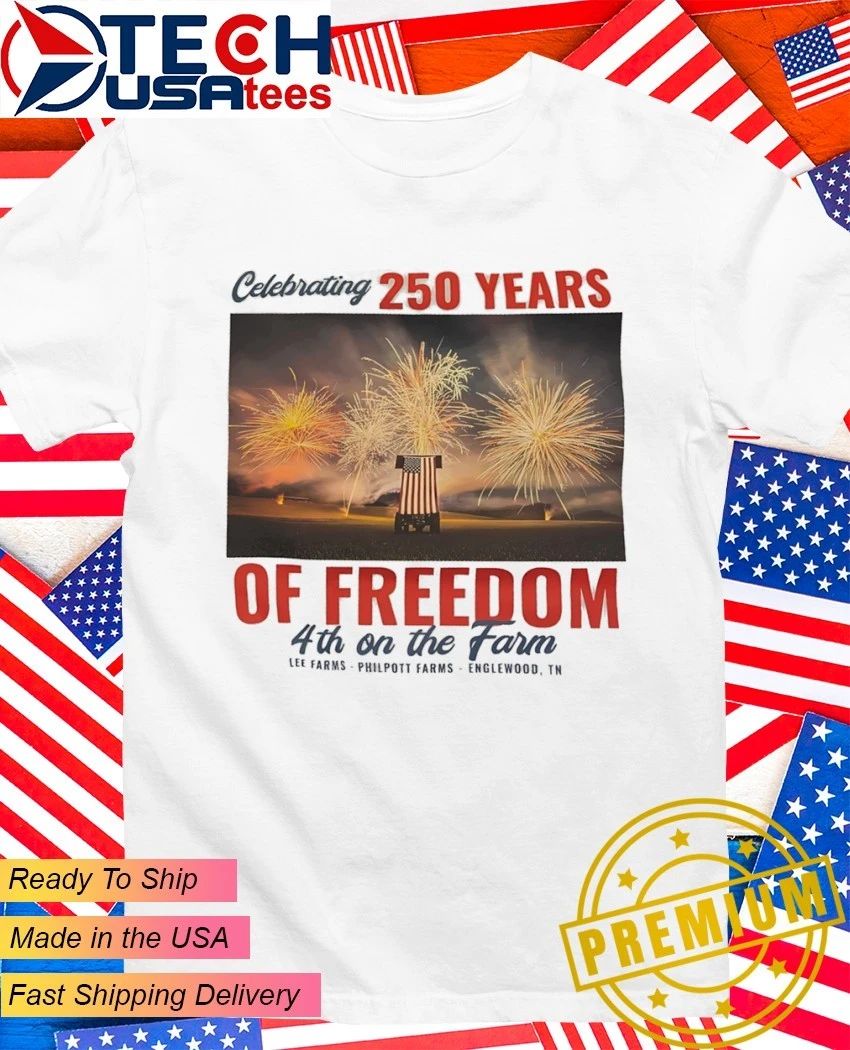 Celebrating 250 years of Freedom 4th on the Farm - Adult & Kids T-Shirts, Sweatshirts & Hoodies apparel design preview 1