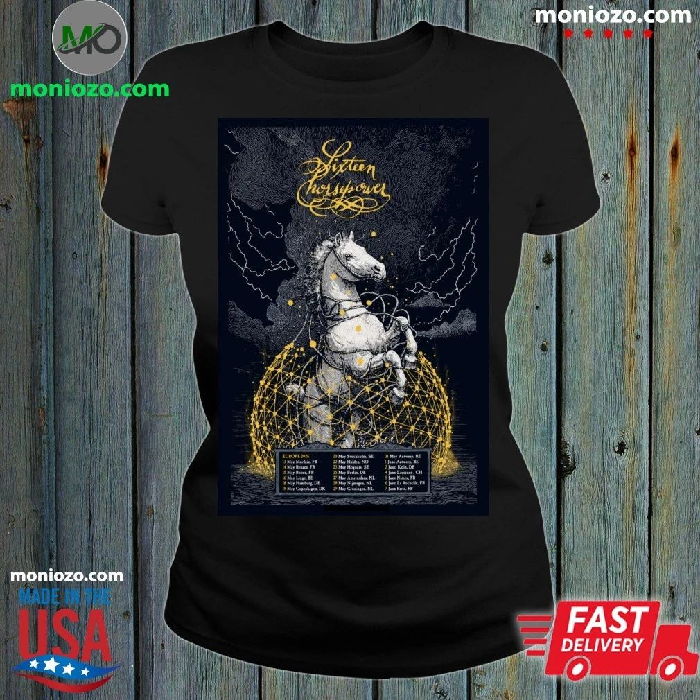 Original Sixteen Horsepower Poster Europe 2026 Tour - Adult & Kids T-Shirts, Sweatshirts & Hoodies apparel design preview 1