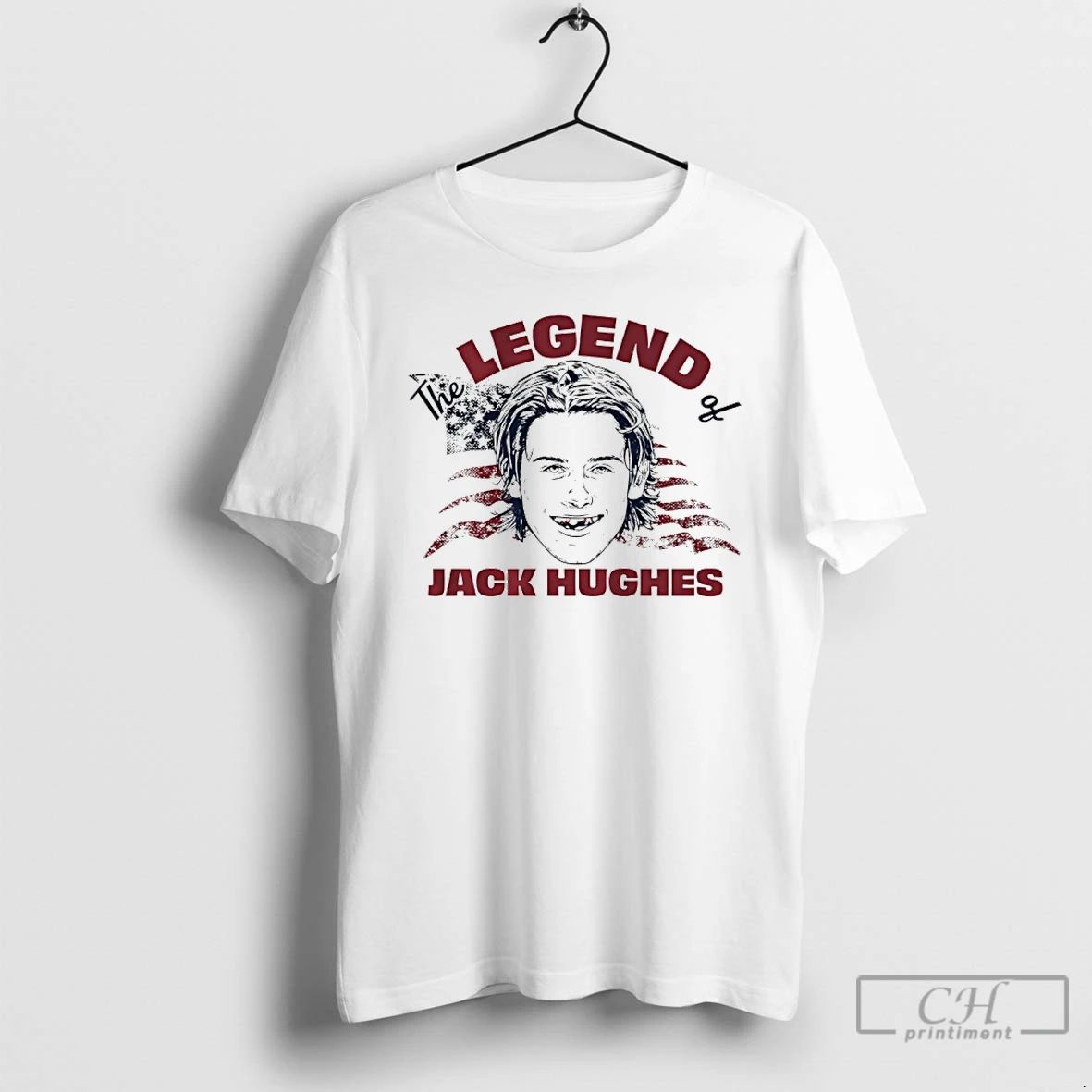 Classic The Legend Of Jack Hughes Big Head American - Adult & Kids T-Shirts, Sweatshirts & Hoodies apparel design preview 1