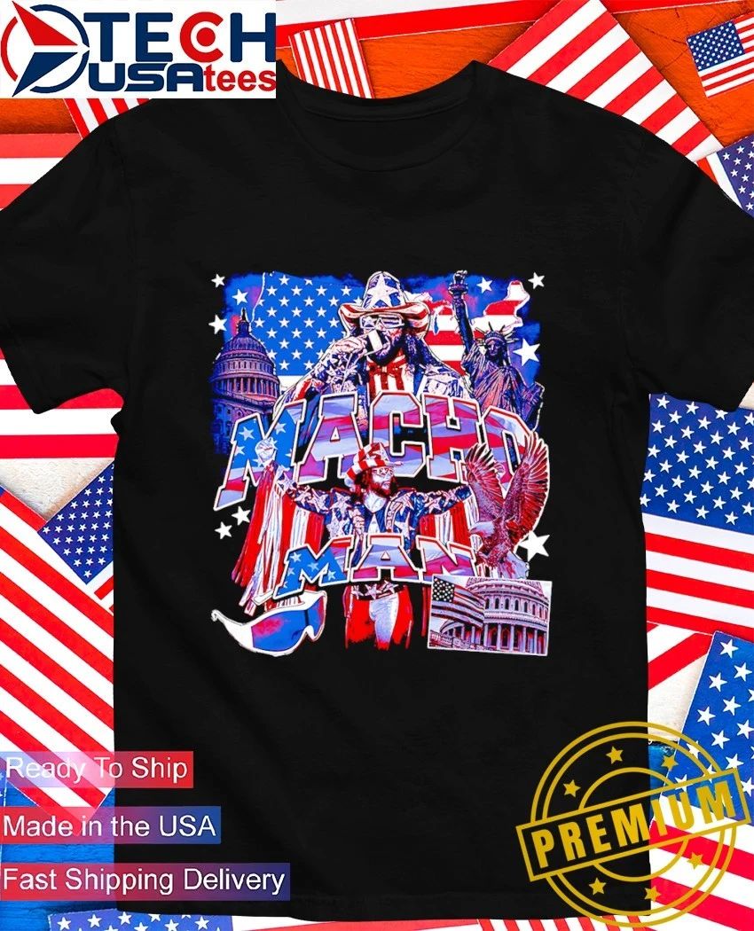 Macho Man Merica - Adult & Kids T-Shirts, Sweatshirts & Hoodies apparel design preview 1