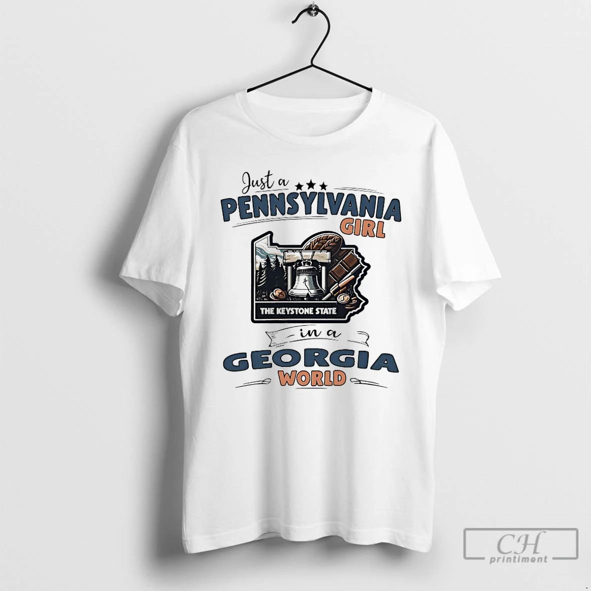 Classic Just A Pennsylvania Girl In Georgia World - Adult & Kids T-Shirts, Sweatshirts & Hoodies apparel design preview 1