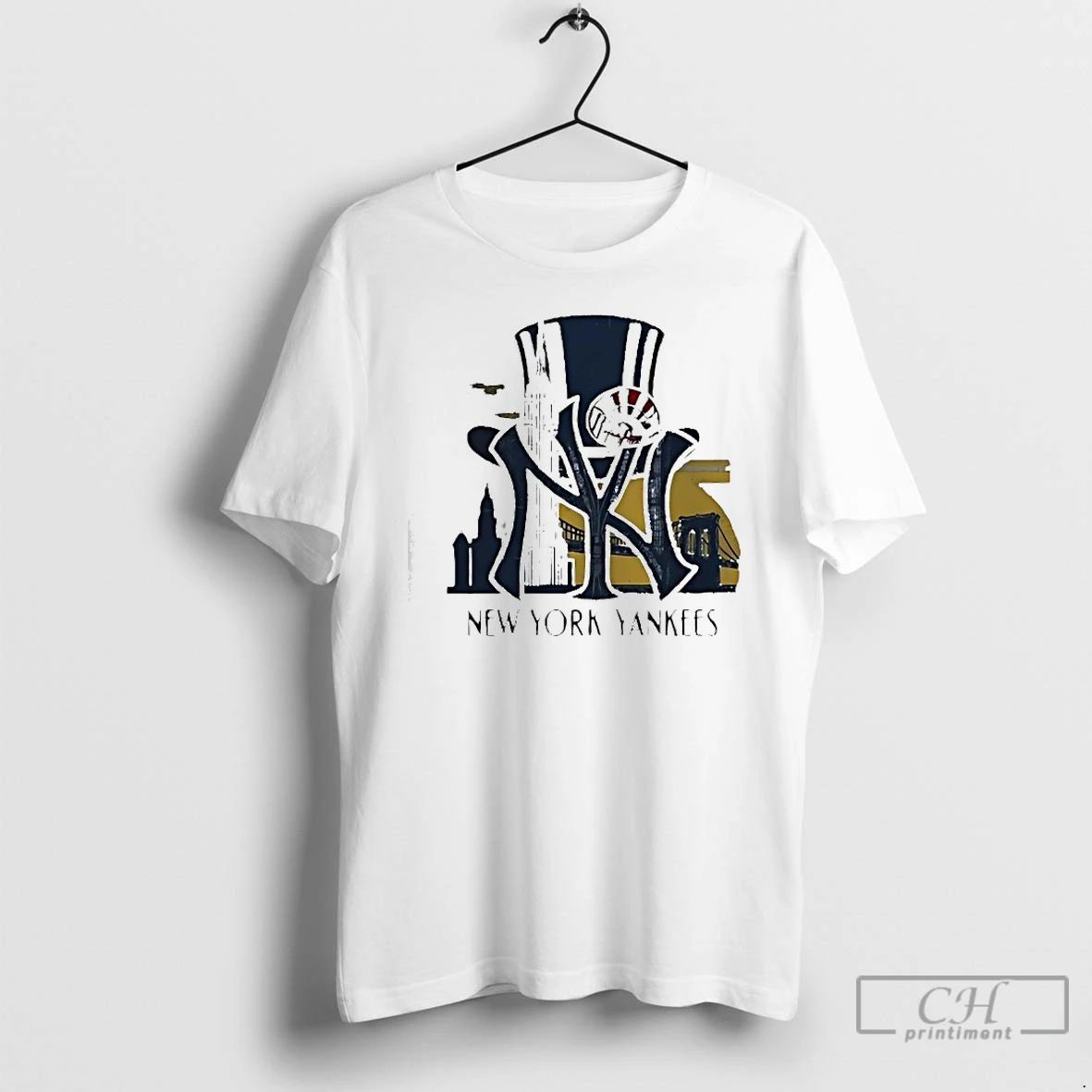Classic New York Yankees Uncle Sam Hat Skyline - Adult & Kids T-Shirts, Sweatshirts & Hoodies apparel design preview 1