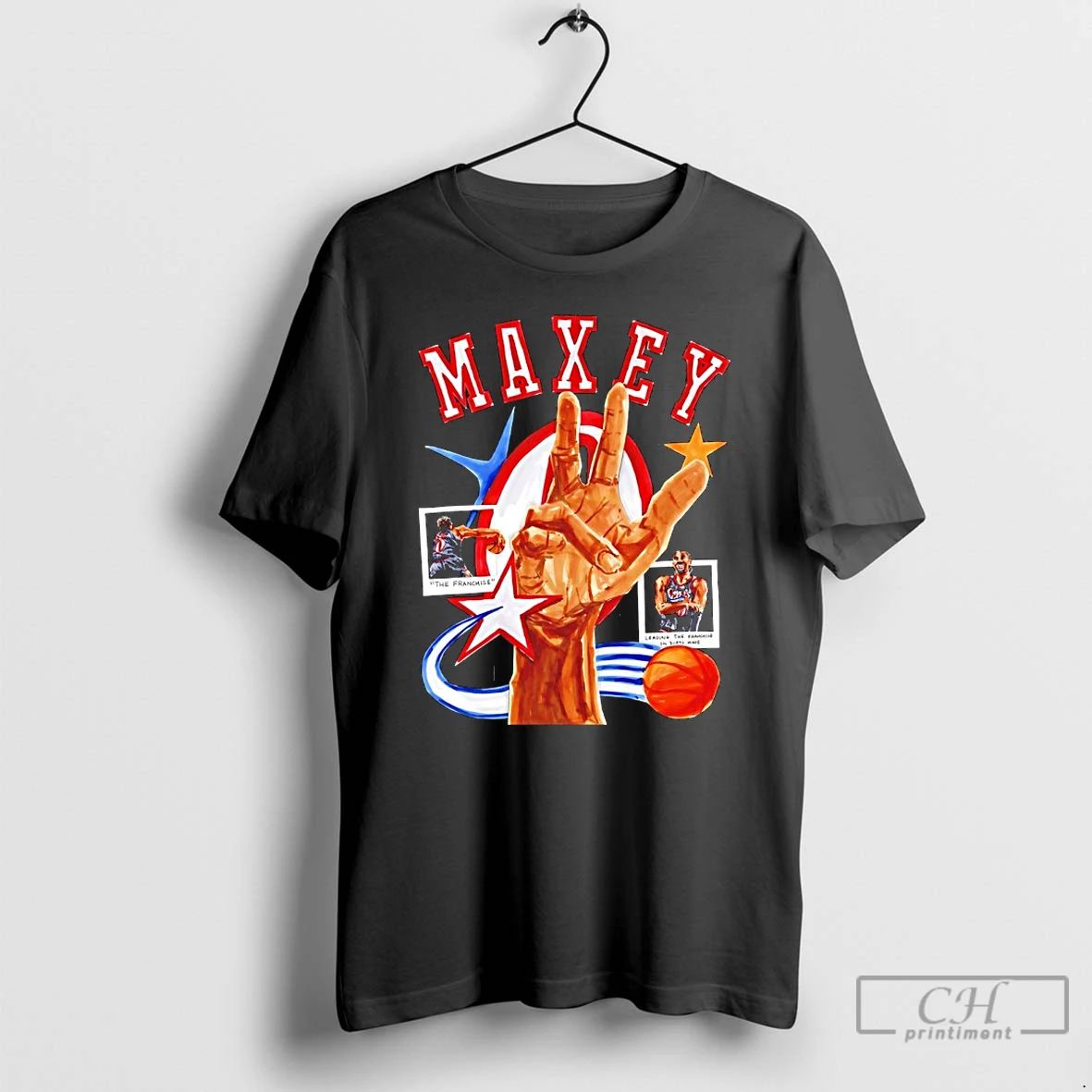 Classic Tyrese Maxey The Franchise Leading In 3s - Adult & Kids T-Shirts, Sweatshirts & Hoodies apparel design preview 1