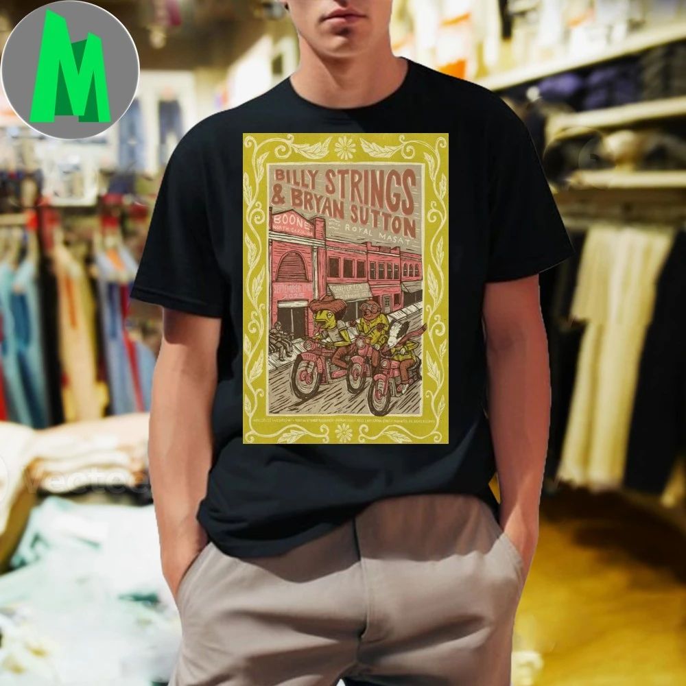 Billy Strings Bryan Sutton Boone North Carolina 2025 - Adult & Kids T-Shirts, Sweatshirts & Hoodies apparel design preview 1
