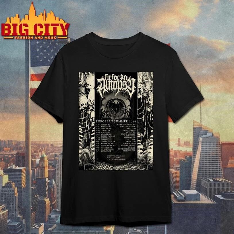 Fit For An Autopsy European Summer 2026 Tour Schedule - Adult & Kids T-Shirts, Sweatshirts & Hoodies apparel design preview 1