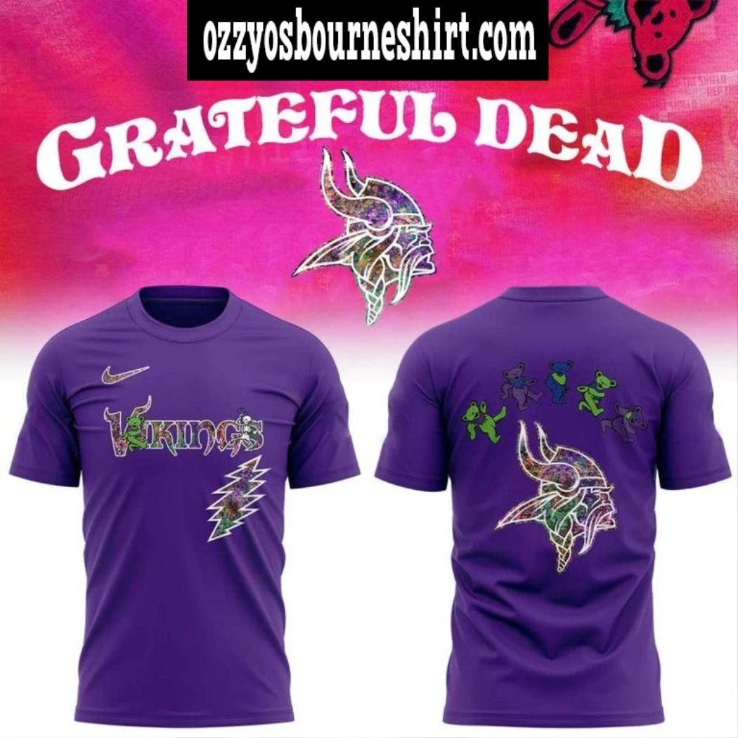 Minnesota Vikings Celebration Grateful Dead 60 Years - Adult & Kids T-Shirts, Sweatshirts & Hoodies apparel design preview 1