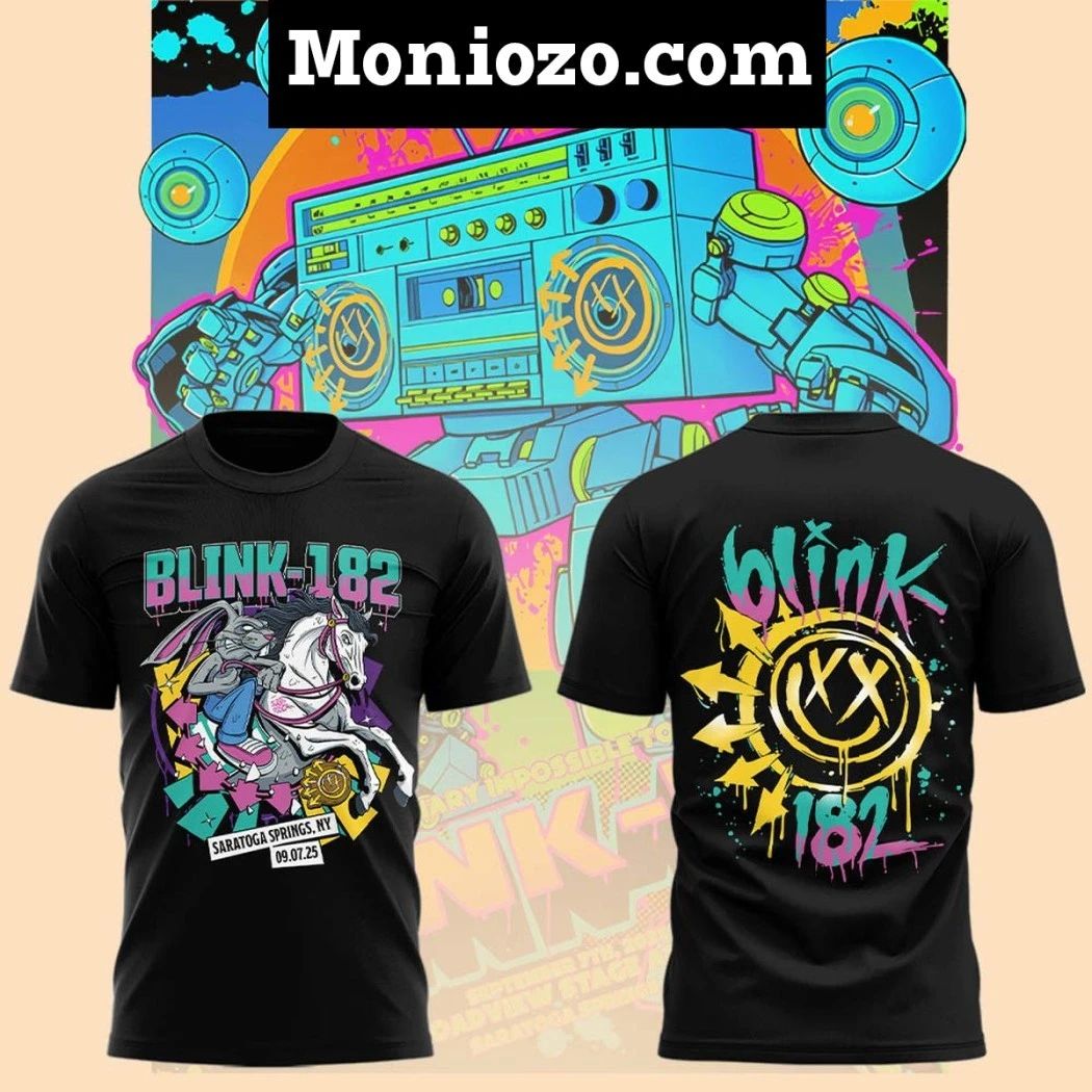 Blink 182 Missionary Impossible Tour At Saratoga - Adult & Kids T-Shirts, Sweatshirts & Hoodies apparel design preview 1