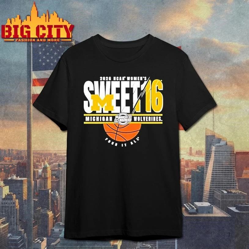 Michigan Wolverines Sweet 16 2026 Womens March - Adult & Kids T-Shirts, Sweatshirts & Hoodies apparel design preview 1