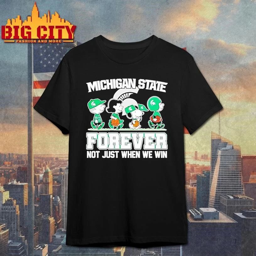 Peanuts Characters Michigan State Spartans Forever - Adult & Kids T-Shirts, Sweatshirts & Hoodies apparel design preview 1