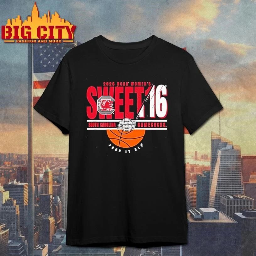 South Carolina Gamecocks Sweet 16 2026 Womens March - Adult & Kids T-Shirts, Sweatshirts & Hoodies apparel design preview 1