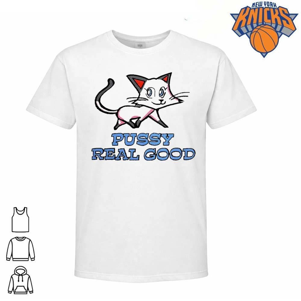 Vintage Pussy Real Good White Cat Cartoon Innuendo - Adult & Kids T-Shirts, Sweatshirts & Hoodies apparel design preview 1