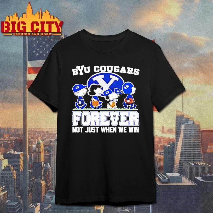 Peanuts Characters Byu Cougars Forever Not Just When - Adult & Kids T-Shirts, Sweatshirts & Hoodies apparel design preview 1
