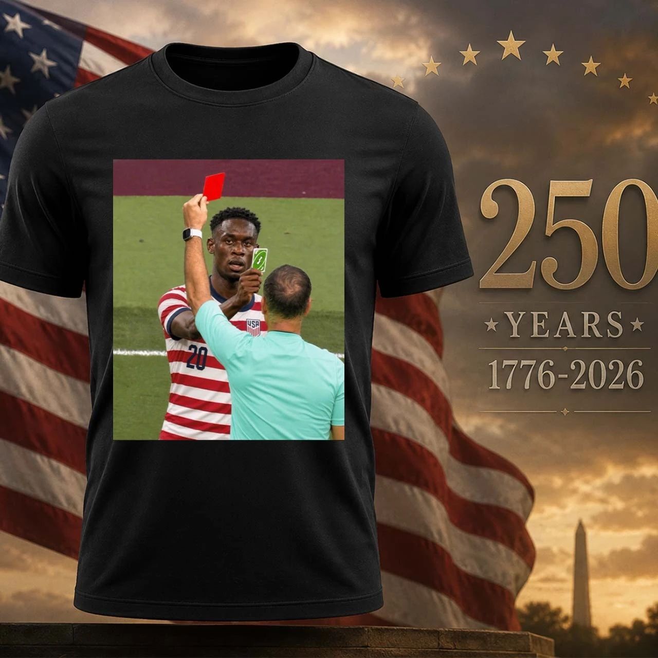 Trump Reverse Red Card Suspension Folarin Balogun - Adult & Kids T-Shirts, Sweatshirts & Hoodies apparel design preview 1