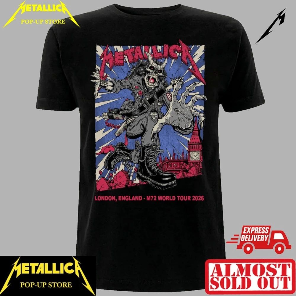Rare Metallica London Stadium 2026 Graphic Puis - Adult & Kids T-Shirts, Sweatshirts & Hoodies apparel design preview 1