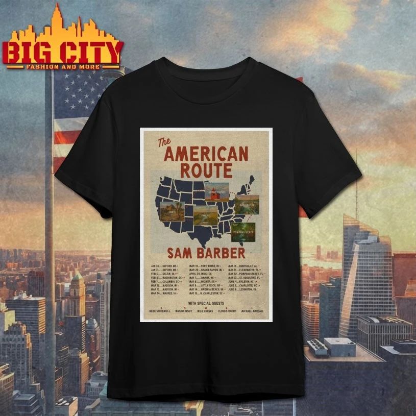 Sam Barber Taking The American Route 2026 Poster - Adult & Kids T-Shirts, Sweatshirts & Hoodies apparel design preview 1