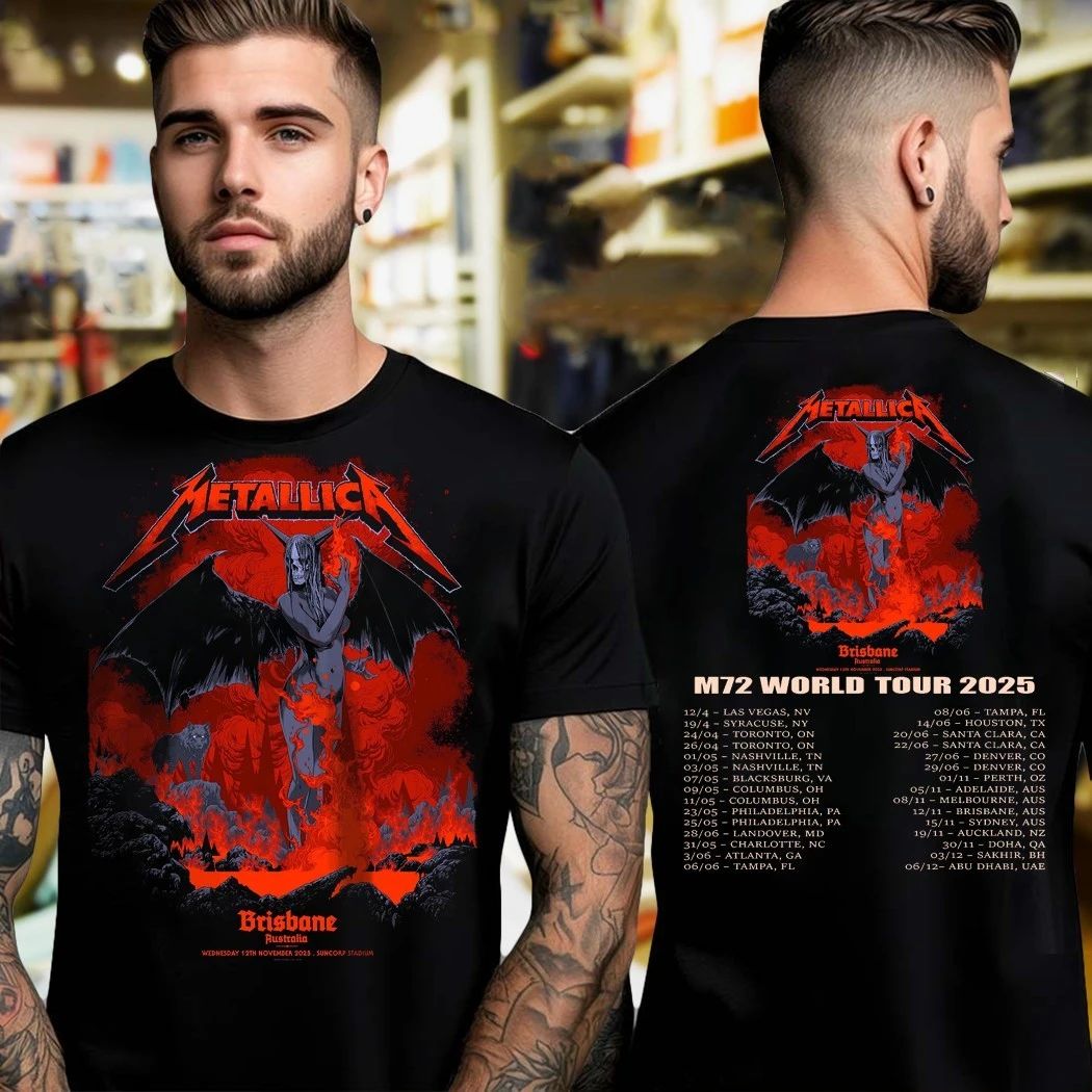 Metallica's M72 World Tour 2025 will arrive in - Adult & Kids T-Shirts, Sweatshirts & Hoodies apparel design preview 1