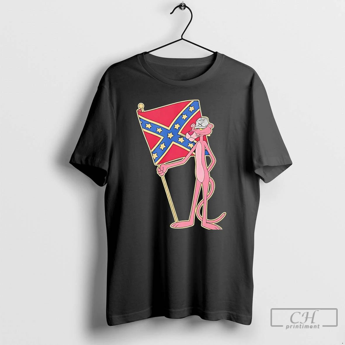 Classic Pink Panther Confederate Flag - Adult & Kids T-Shirts, Sweatshirts & Hoodies apparel design preview 1