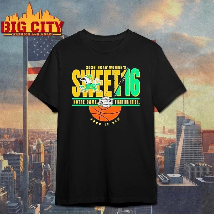Notre Dame Fighting Irish Sweet 16 2026 Womens March - Adult & Kids T-Shirts, Sweatshirts & Hoodies apparel design preview 1