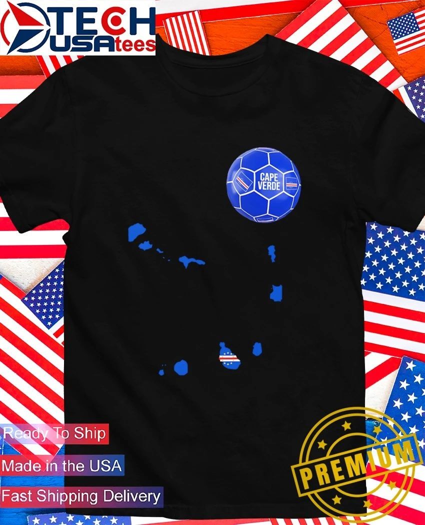 Cape Verde Soccer map outline of the islands - Adult & Kids T-Shirts, Sweatshirts & Hoodies apparel design preview 1