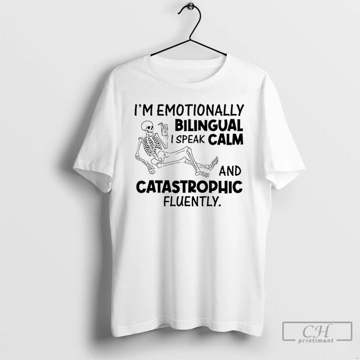 Classic Skeleton Im Emotionally Bilingual I Speak - Adult & Kids T-Shirts, Sweatshirts & Hoodies apparel design preview 1