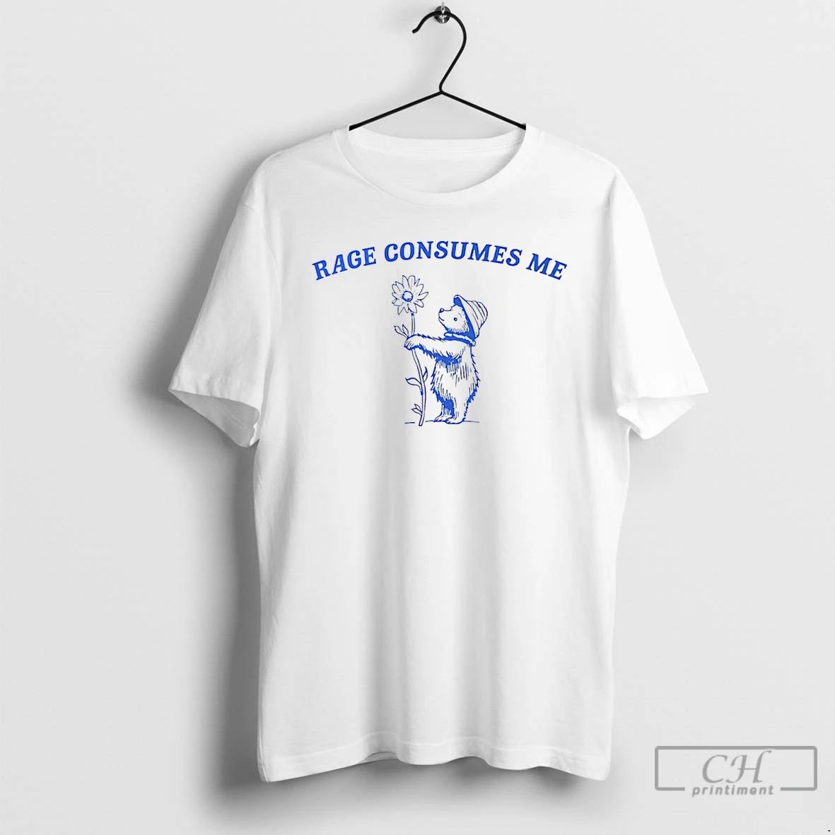 Classic Rage Consumes Me Bear And Flower - Adult & Kids T-Shirts, Sweatshirts & Hoodies apparel design preview 1
