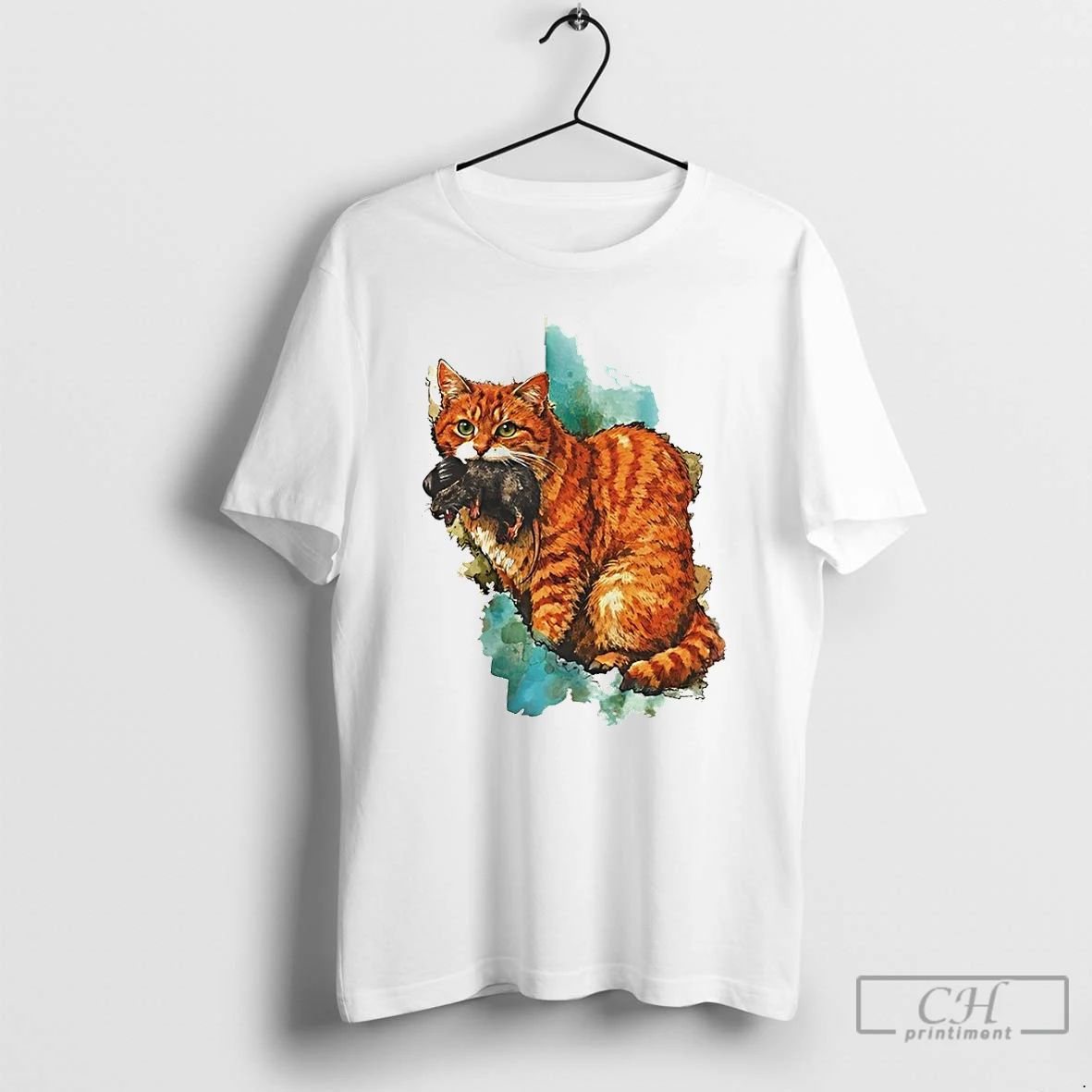 Classic Iran Map Orange Tabby Cat Illustration - Adult & Kids T-Shirts, Sweatshirts & Hoodies apparel design preview 1