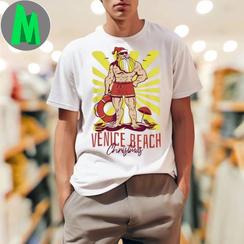 Venice Beach Christmas Lifeguard - Adult & Kids T-Shirts, Sweatshirts & Hoodies apparel design preview 1