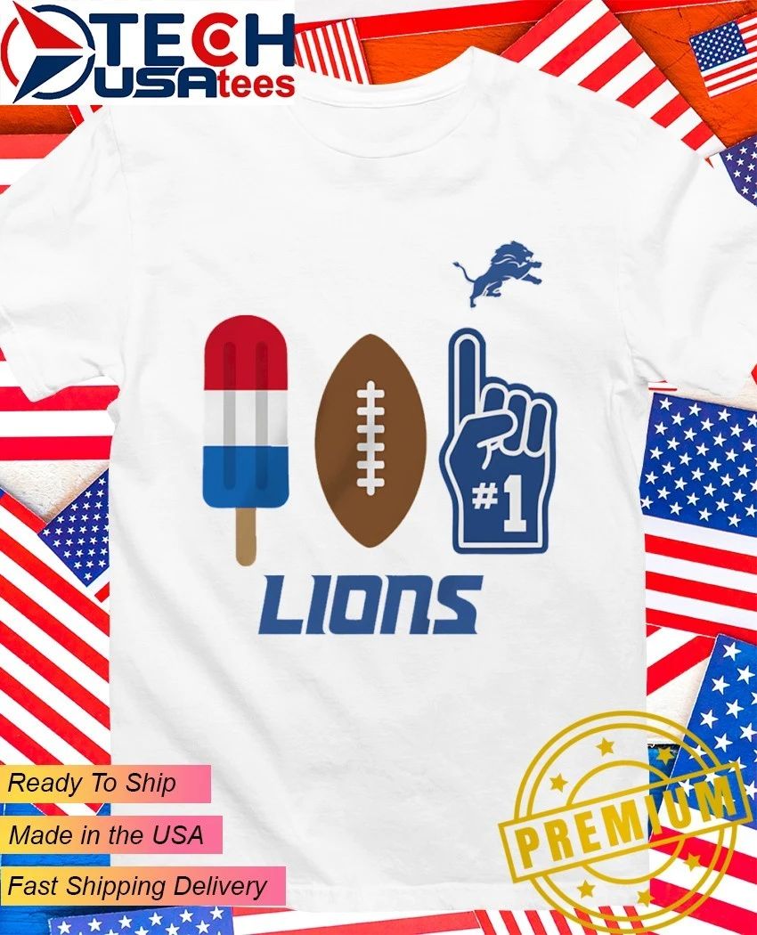 Detroit Lions Americana Pop popsicle football and - Adult & Kids T-Shirts, Sweatshirts & Hoodies apparel design preview 1