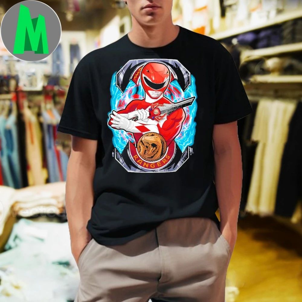 Mighty Morphin Power Rangers Tyrannosaurus Time - Adult & Kids T-Shirts, Sweatshirts & Hoodies apparel design preview 1