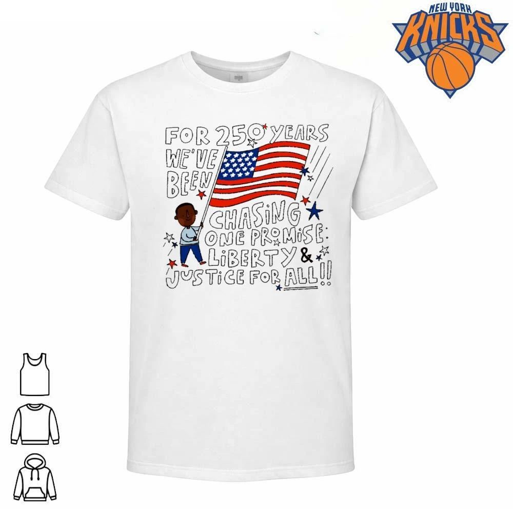 Hand drawn boy with American flag for 250 years - Adult & Kids T-Shirts, Sweatshirts & Hoodies apparel design preview 1