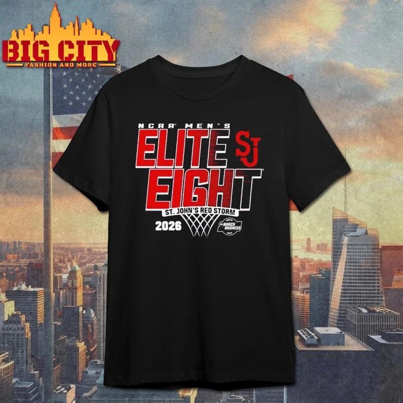 St. John's Red Storm 2026 NCAA Men's Elite Eight - Adult & Kids T-Shirts, Sweatshirts & Hoodies apparel design preview 1