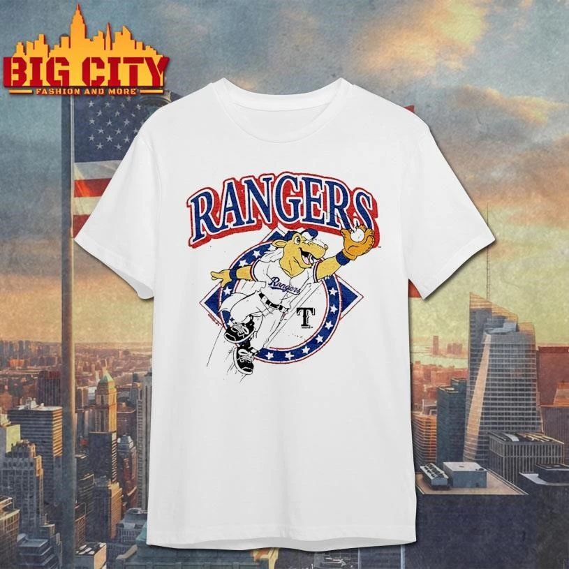 Texas Rangers Captain Mascot By Homage Baseball - Adult & Kids T-Shirts, Sweatshirts & Hoodies apparel design preview 1