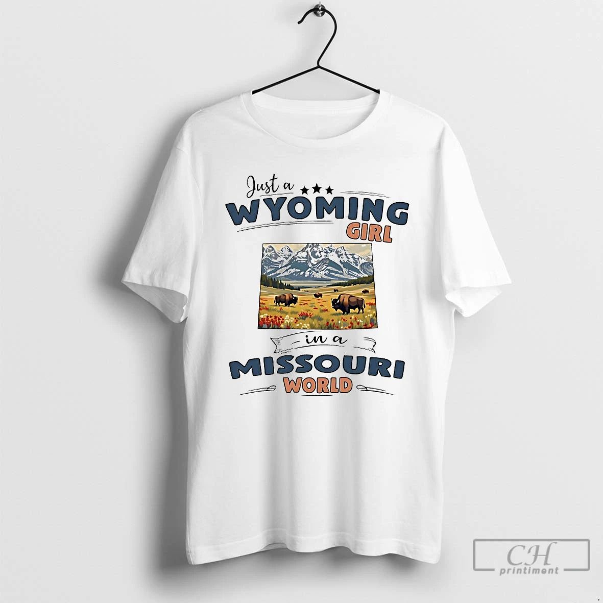 Classic Just A Wyoming Girl In Missouri World - Adult & Kids T-Shirts, Sweatshirts & Hoodies apparel design preview 1