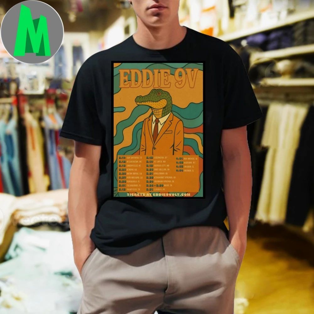 Eddie 9V New Tour 2026 Poster - Adult & Kids T-Shirts, Sweatshirts & Hoodies apparel design preview 1