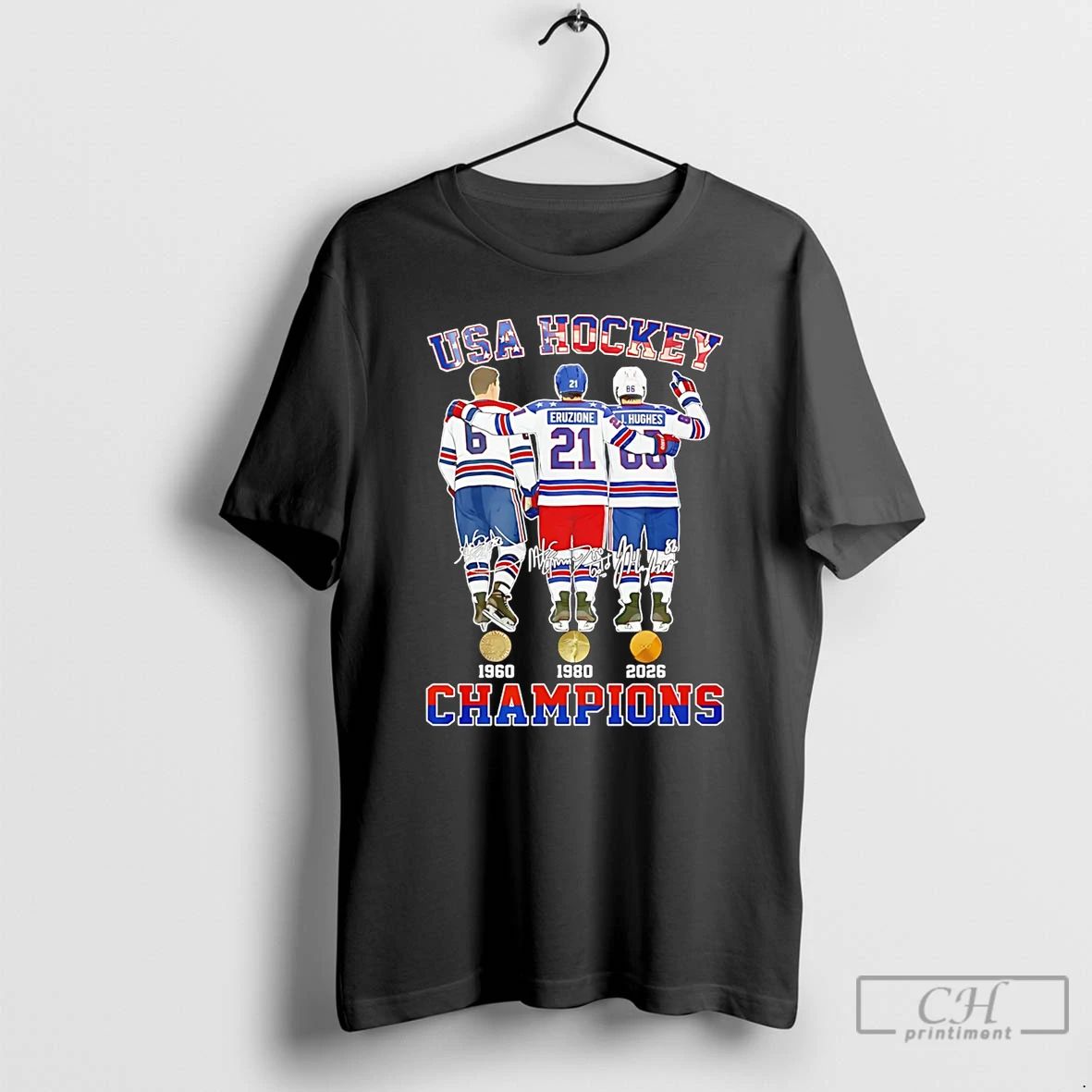Classic Usa Hockey 1960 2980 2026 Champions - Adult & Kids T-Shirts, Sweatshirts & Hoodies apparel design preview 1