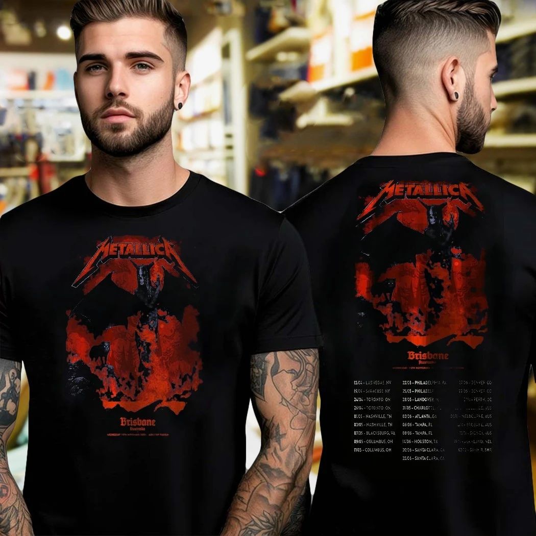 Metallica Brisbane, Australia Suncorp Stadium - Adult & Kids T-Shirts, Sweatshirts & Hoodies apparel design preview 1