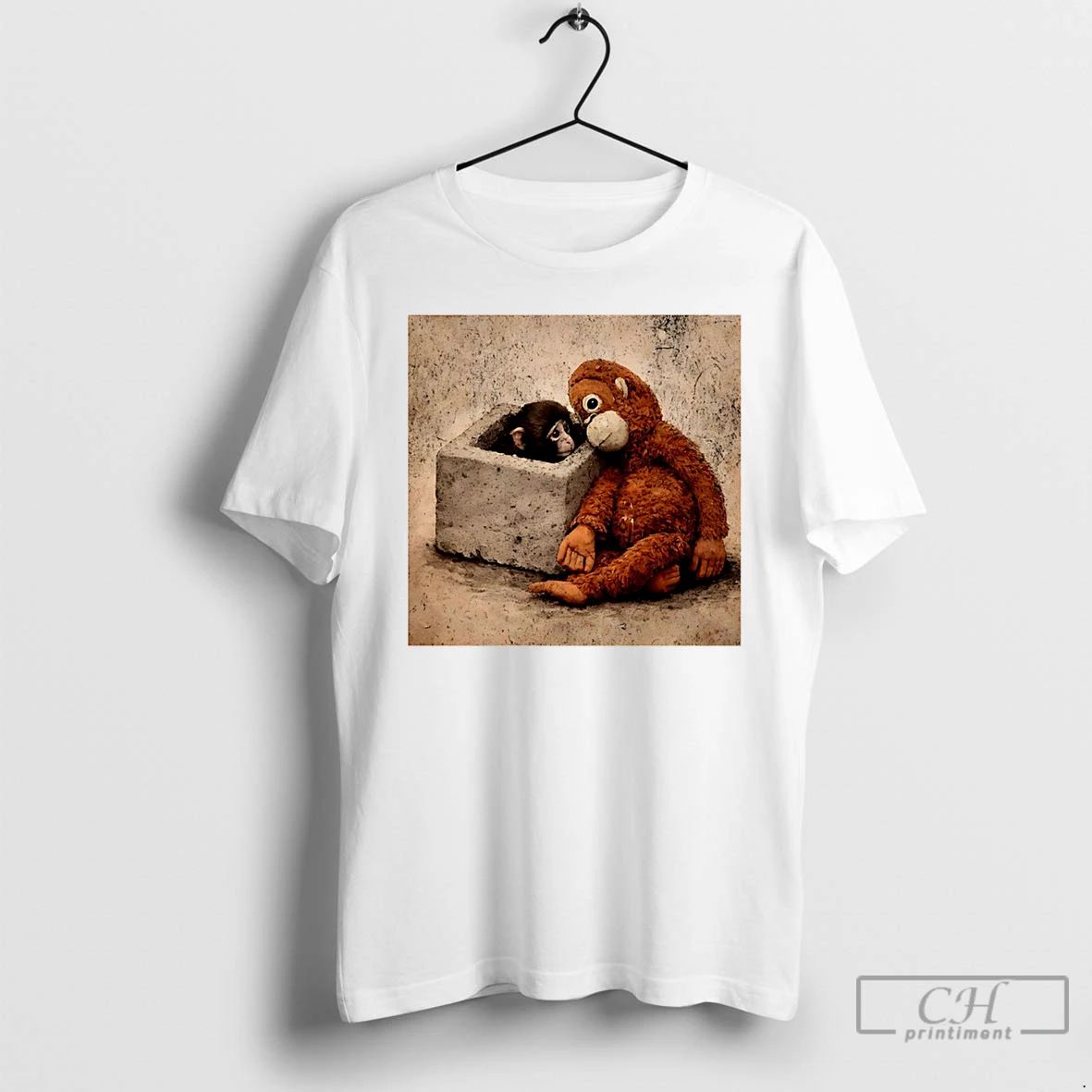 Classic Punch Kun The Monkey Cuddling Plush Toy - Adult & Kids T-Shirts, Sweatshirts & Hoodies apparel design preview 1