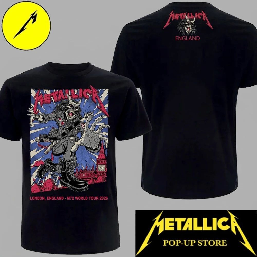 Metallica London Stadium 2026 Two-Sided M72 Tour - Adult & Kids T-Shirts, Sweatshirts & Hoodies apparel design preview 1