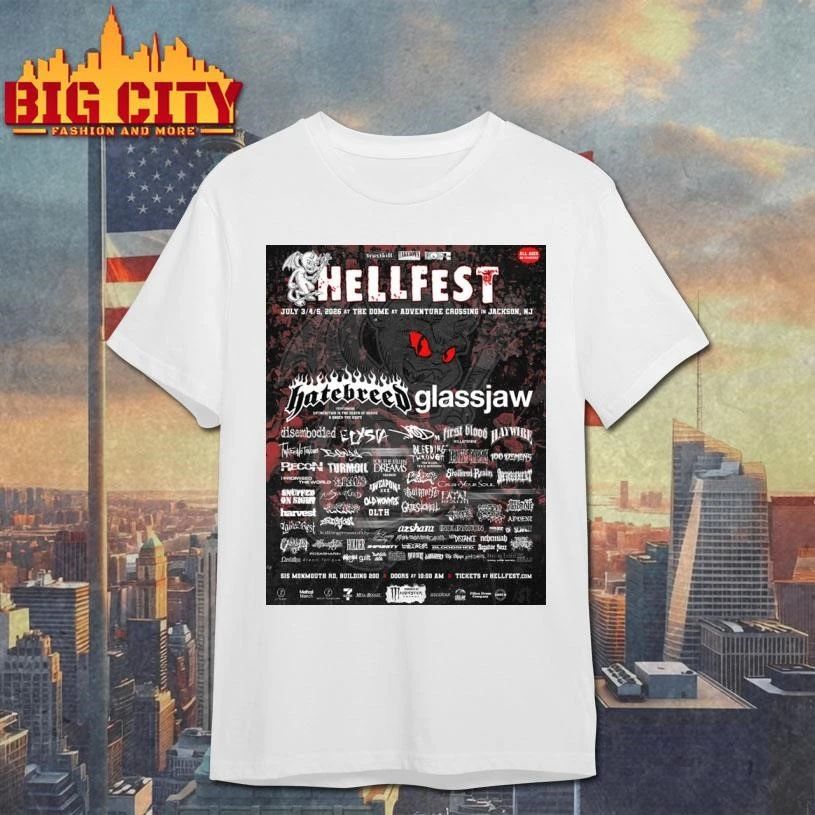Hellfest Hardcore Festival 2026 Line Up Poster - Adult & Kids T-Shirts, Sweatshirts & Hoodies apparel design preview 1
