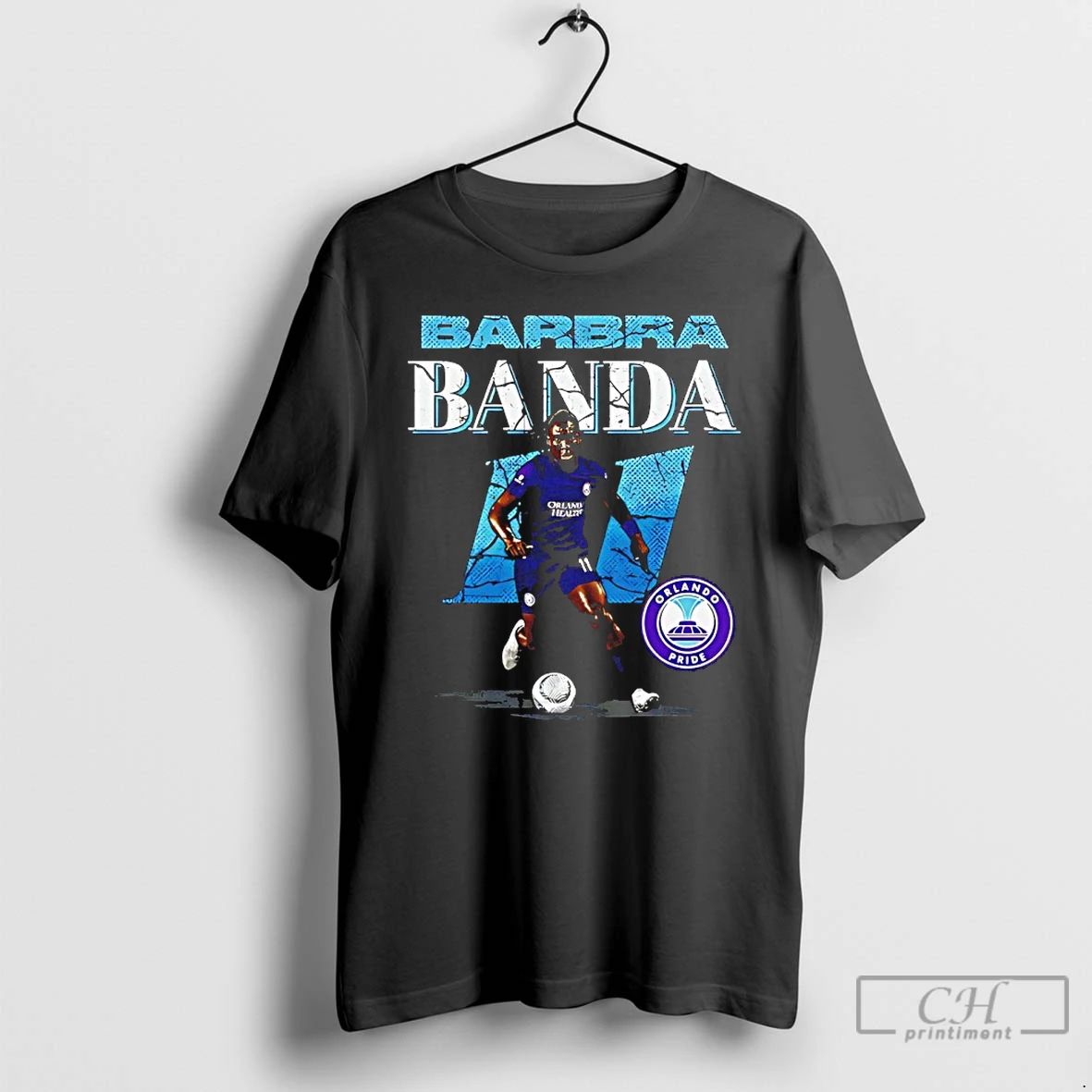 Classic Barbra Banda 11 Orlando Pride Cracked Number - Adult & Kids T-Shirts, Sweatshirts & Hoodies apparel design preview 1