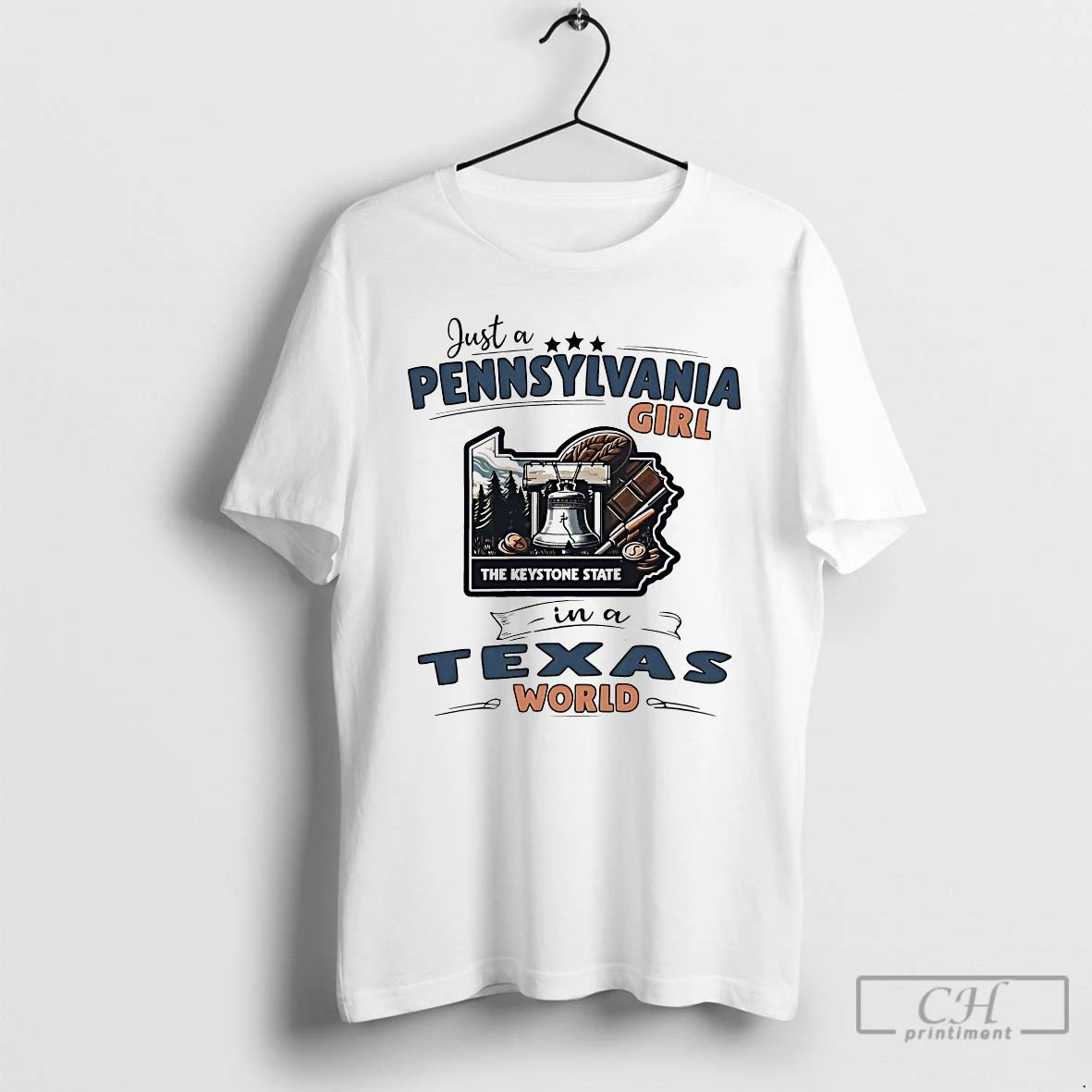 Classic Just A Pennsylvania Girl In Texas World - Adult & Kids T-Shirts, Sweatshirts & Hoodies apparel design preview 1