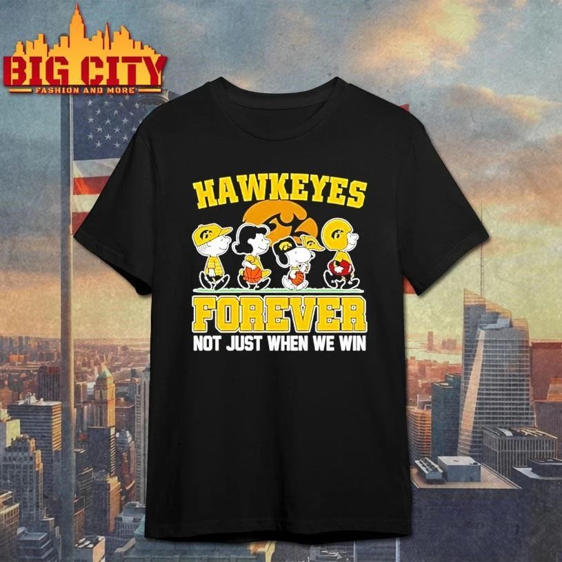 Peanuts Characters Iowa Hawkeyes Forever Not Just - Adult & Kids T-Shirts, Sweatshirts & Hoodies apparel design preview 1